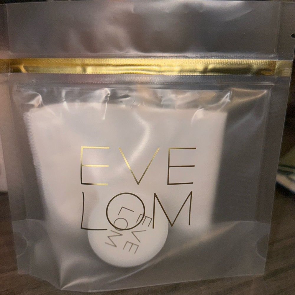 Set of Eve Lom cleanser and cleansing cloth in sealed bag | NIB